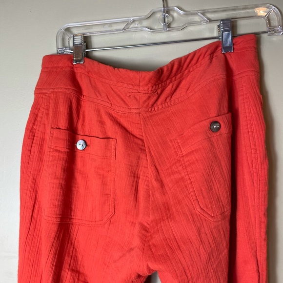 Sundance Gigi Orange Cotton Drawstring Knit Pants - Picture 8 of 10